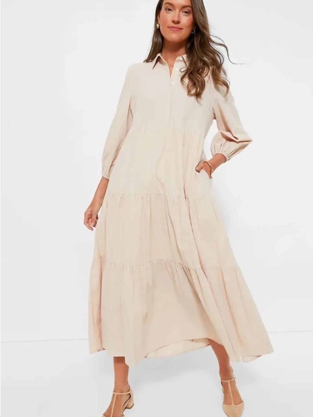 Tuckernuck Soft Cream Tiered Maxi Dress